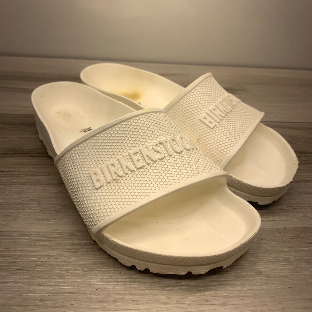 Birkenstock‎ Barbados Sandals Womens Sz 5 White Rubber Slip On Waterproof Slide